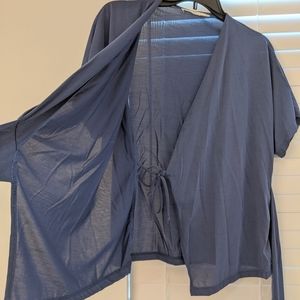 Dusty blue wrap top